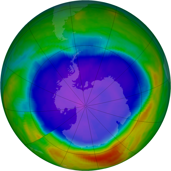 Antarctic ozone map for 24 September 1998